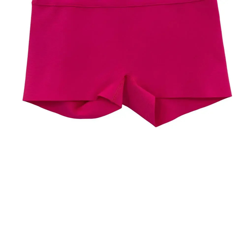 Skims Knit Swim‎ Mid Waist Shorts Magenta Pink Size Small - Picture 5 of 11